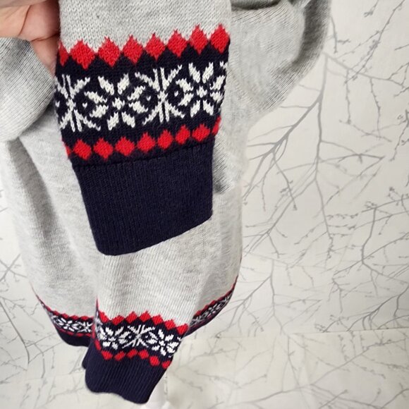 Talbots Fairisle Holiday Bird 30% Wool Knit Crewneck Sweater - Picture 5 of 6